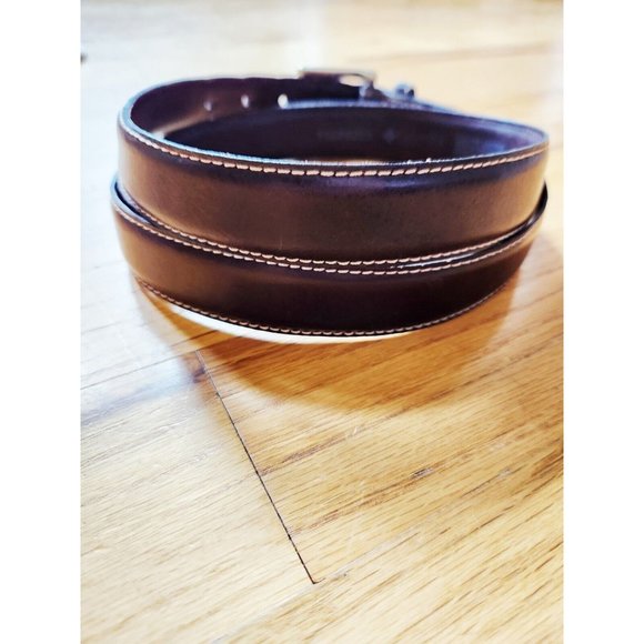 COLUMBIA Brown Leather Men's Dress Belt Size 40 x 1.25" Wide w/Brass Buckle - Picture 5 of 8